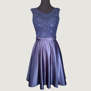 Morilee by Madeline Gardner Navy Blue Cocktail, Bridesmaid, Prom Dress, Size 8